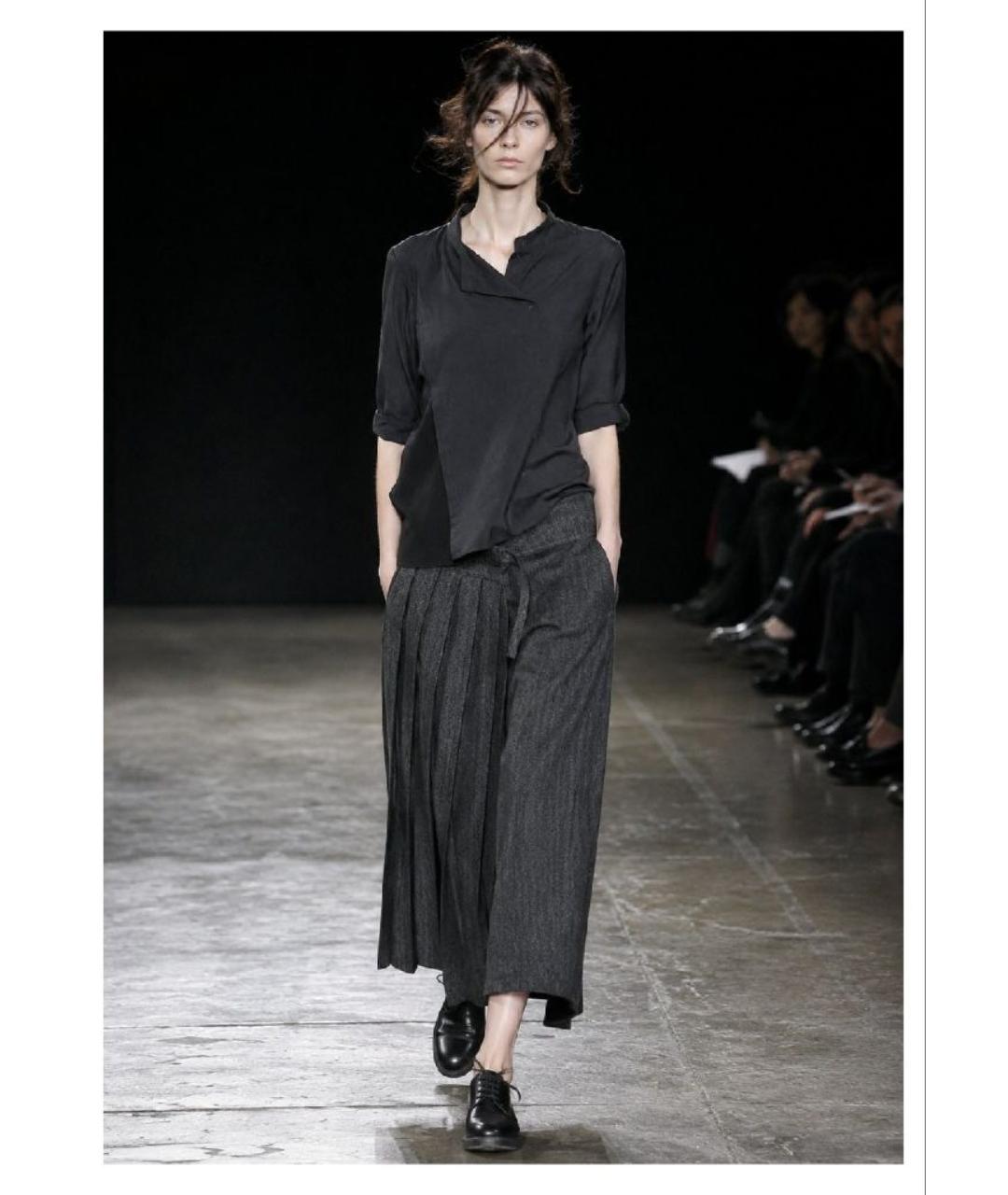YOHJI YAMAMOTO Серая шерстяная юбка макси, фото 5