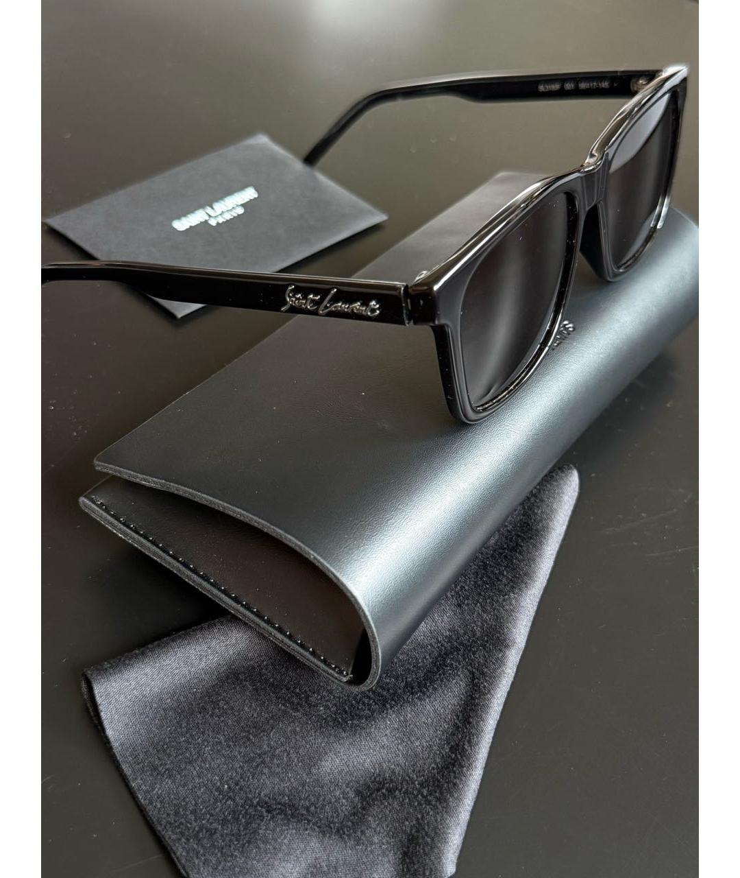 SAINT LAURENT Черные пластиковые солнцезащитные очки, фото 3