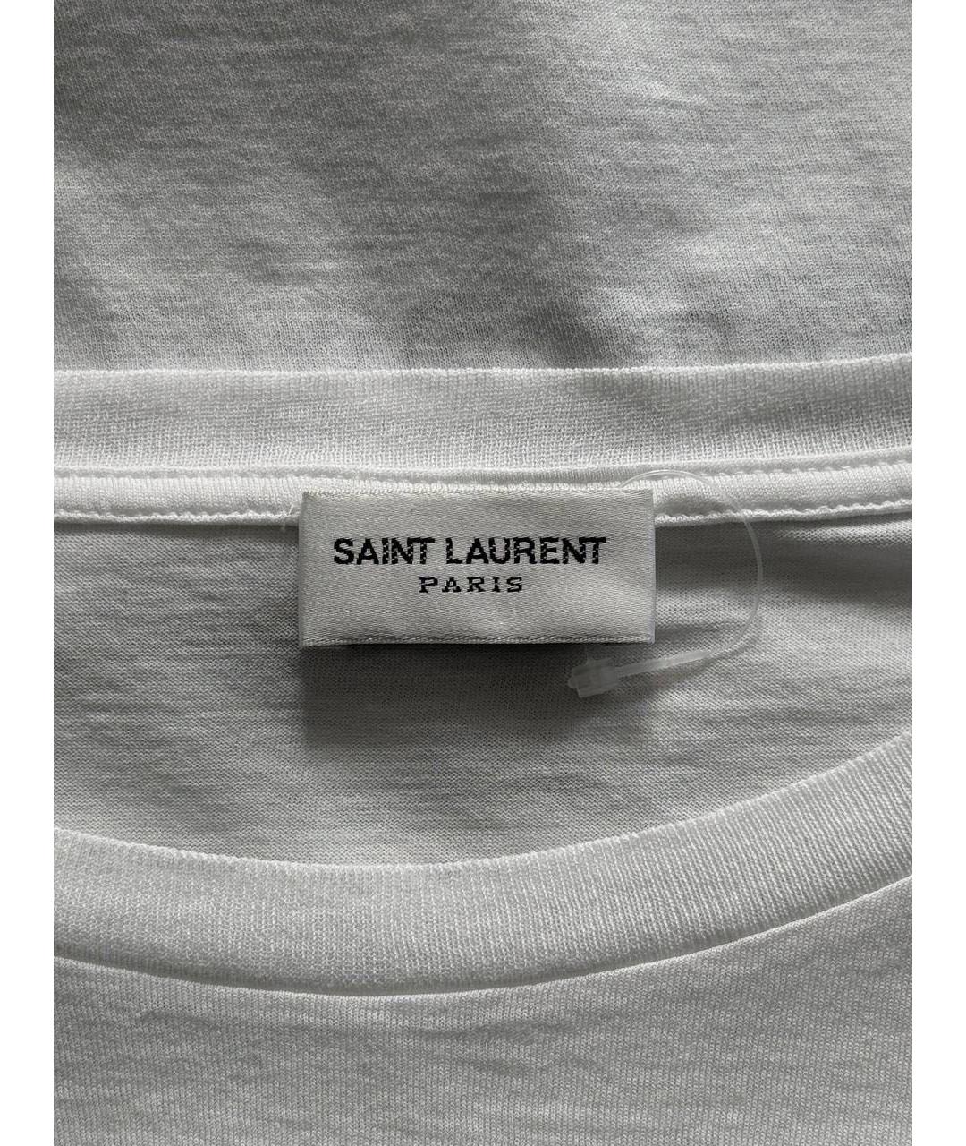 SAINT LAURENT Белая хлопковая майка, фото 3