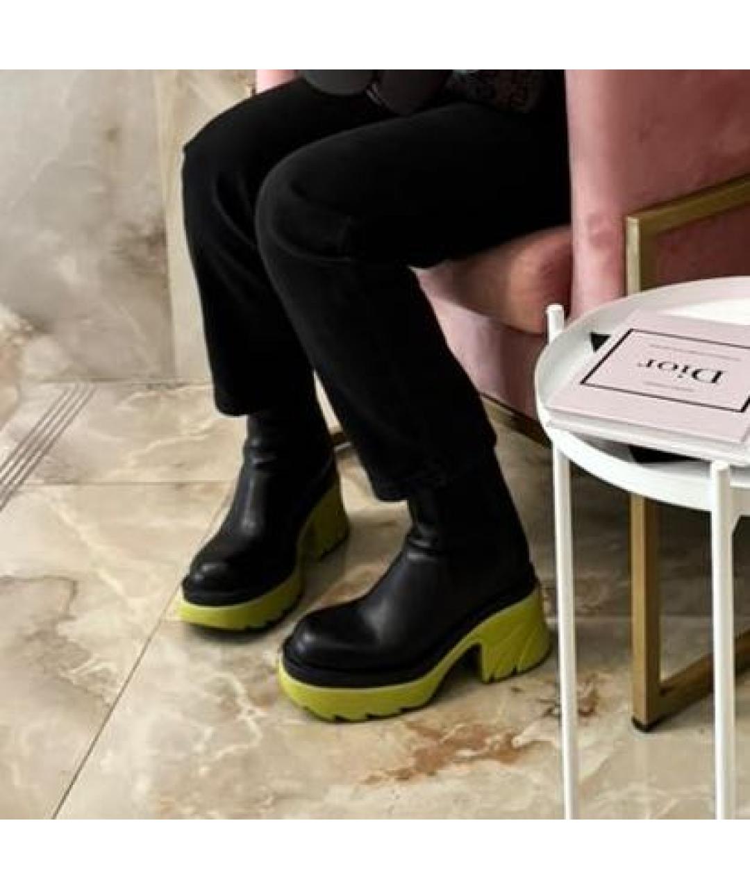 BOTTEGA VENETA Черные кожаные ботинки, фото 2