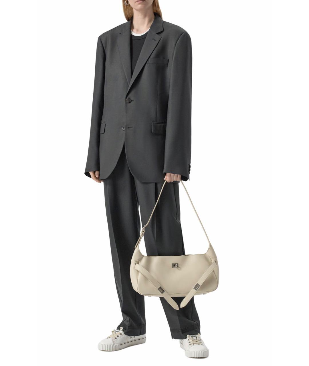 BALENCIAGA Бежевая кожаная сумка через плечо, фото 2