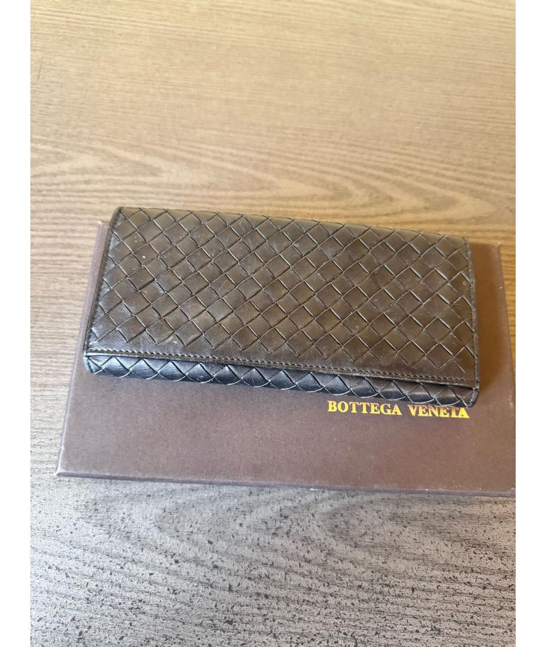BOTTEGA VENETA Черный кожаный кошелек, фото 3