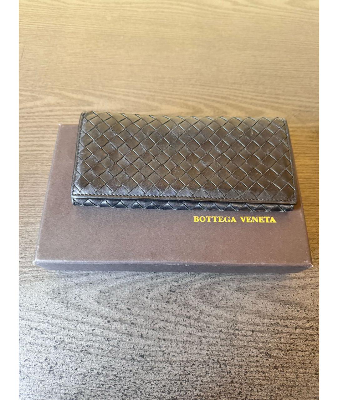 BOTTEGA VENETA Черный кожаный кошелек, фото 8