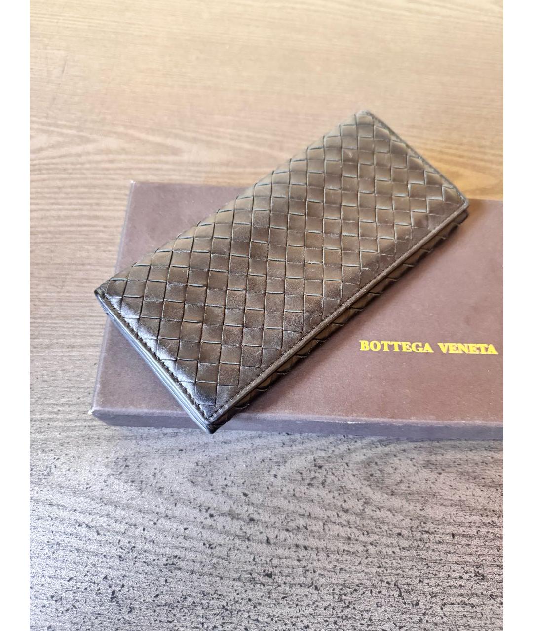 BOTTEGA VENETA Черный кожаный кошелек, фото 2