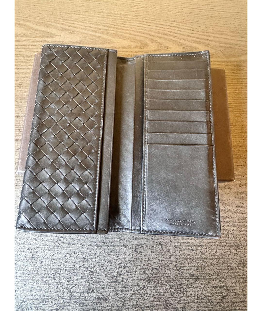 BOTTEGA VENETA Черный кожаный кошелек, фото 5