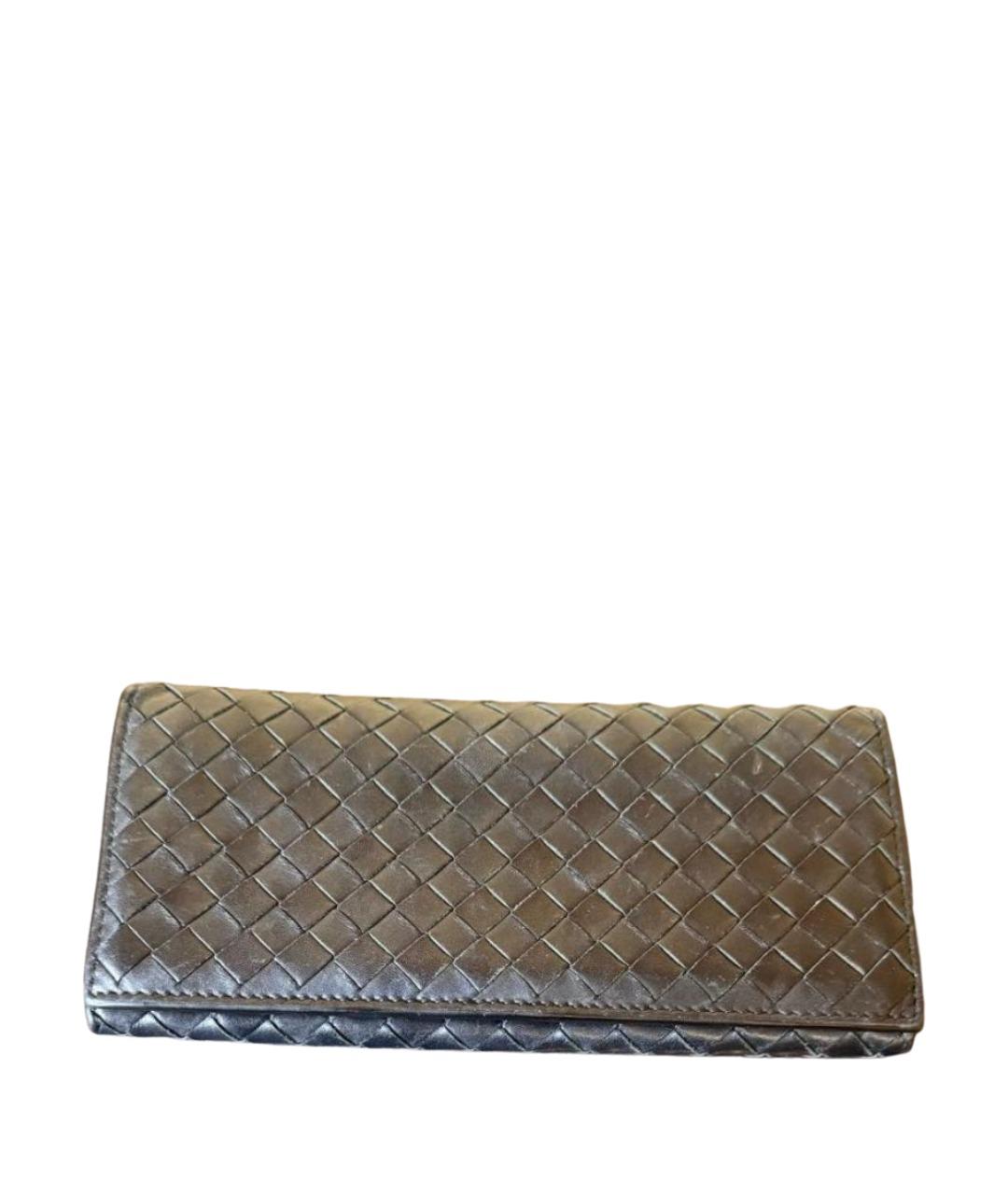 BOTTEGA VENETA Черный кожаный кошелек, фото 1
