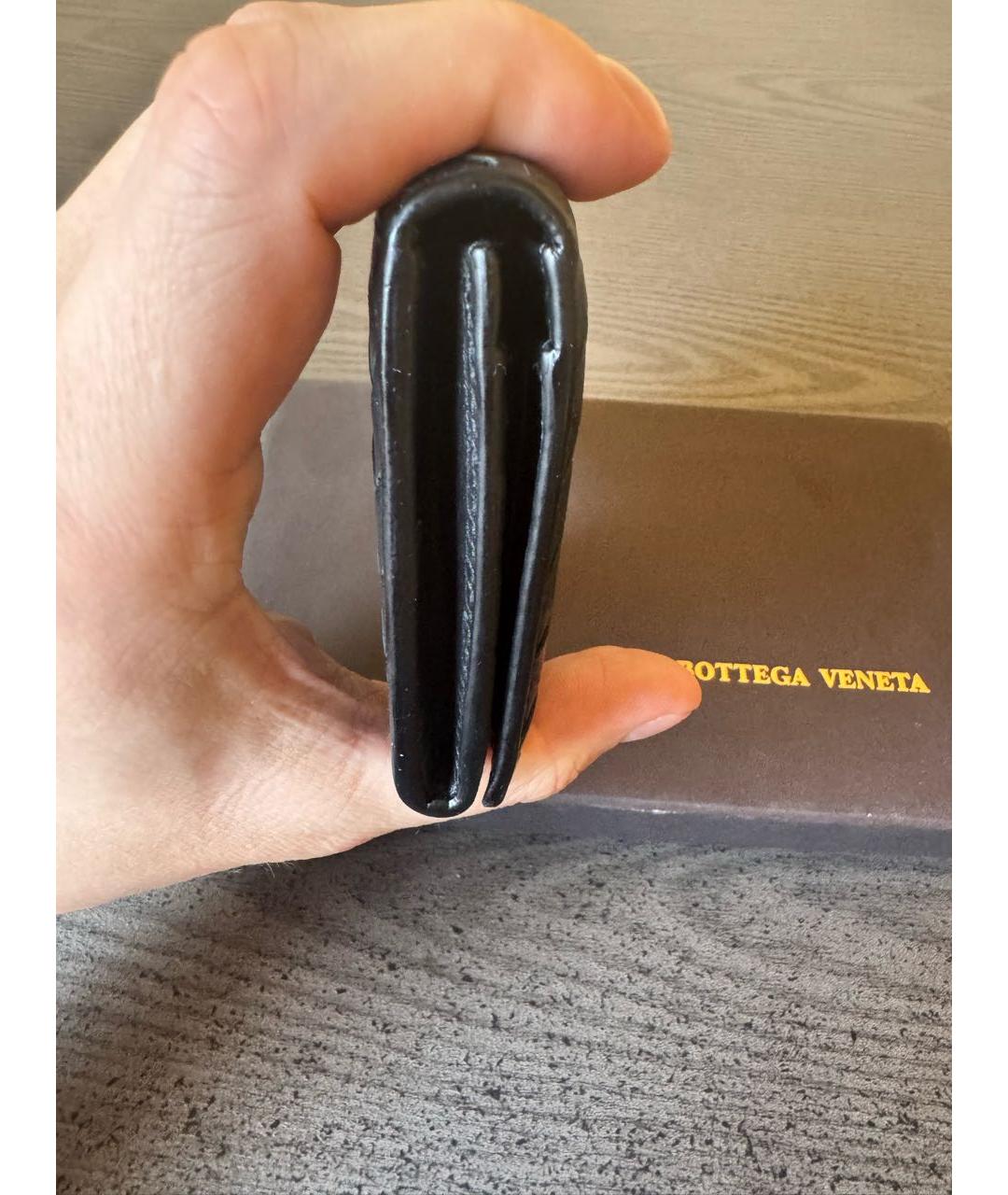 BOTTEGA VENETA Черный кожаный кошелек, фото 7