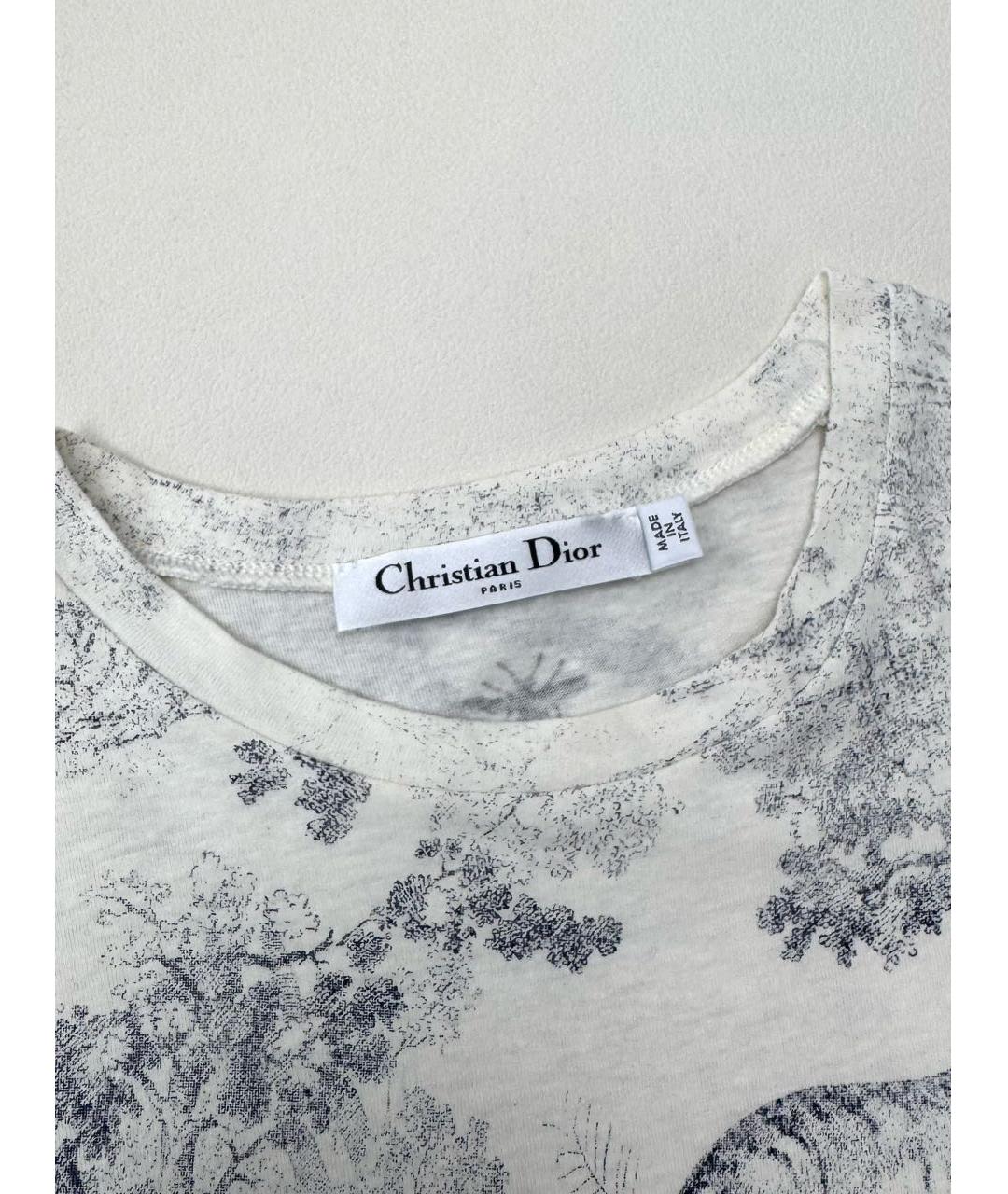 CHRISTIAN DIOR Белая хлопковая футболка, фото 7