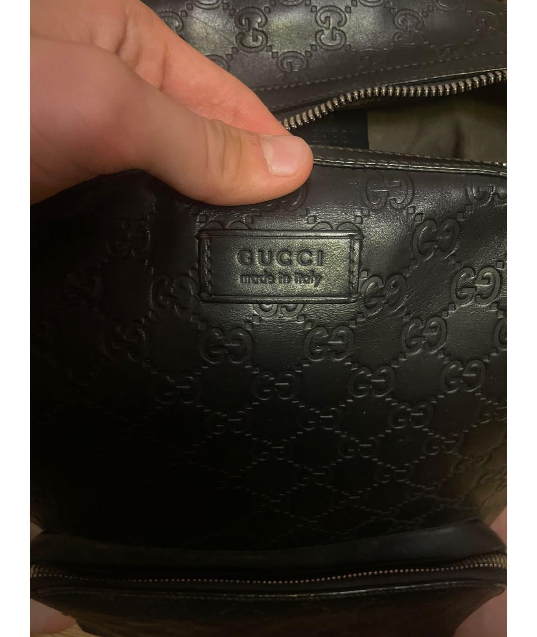 GUCCI Черный кожаный рюкзак, фото 3