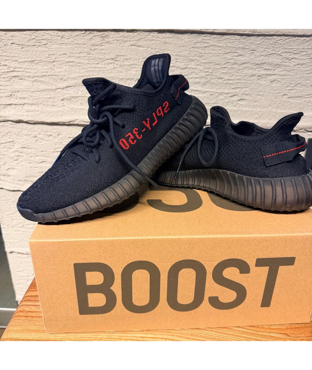 ADIDAS YEEZY Черные текстильные низкие кроссовки / кеды, фото 3