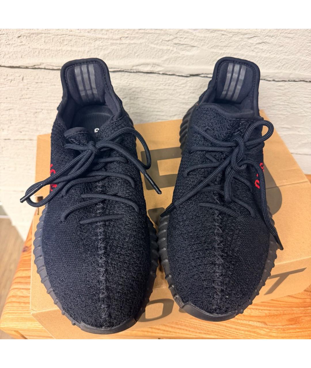 ADIDAS YEEZY Черные текстильные низкие кроссовки / кеды, фото 2