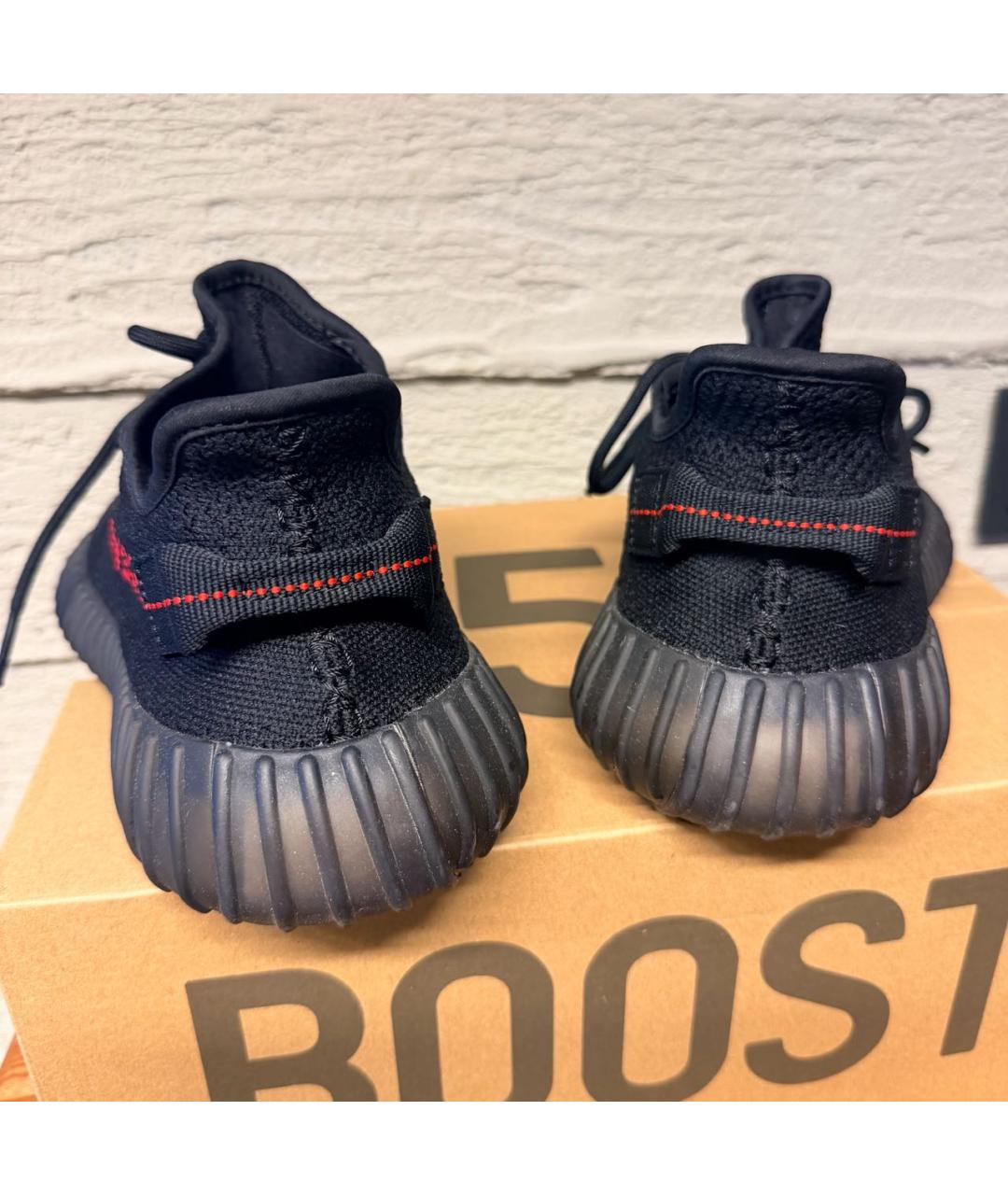 ADIDAS YEEZY Черные текстильные низкие кроссовки / кеды, фото 4