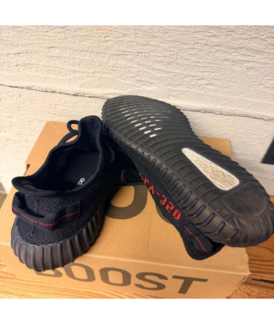 ADIDAS YEEZY Черные текстильные низкие кроссовки / кеды, фото 5