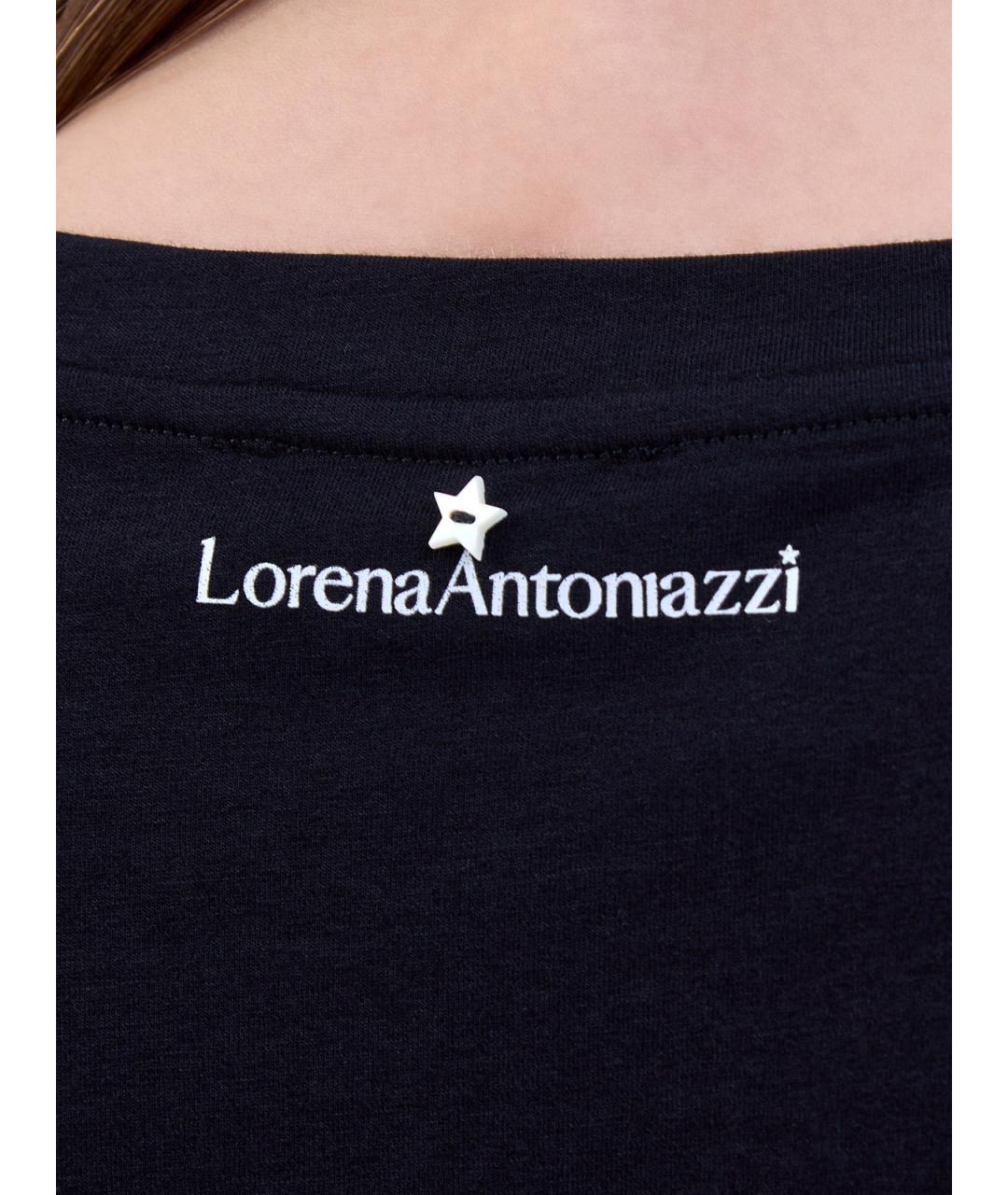 LORENA ANTONIAZZI Черная хлопковая футболка, фото 5