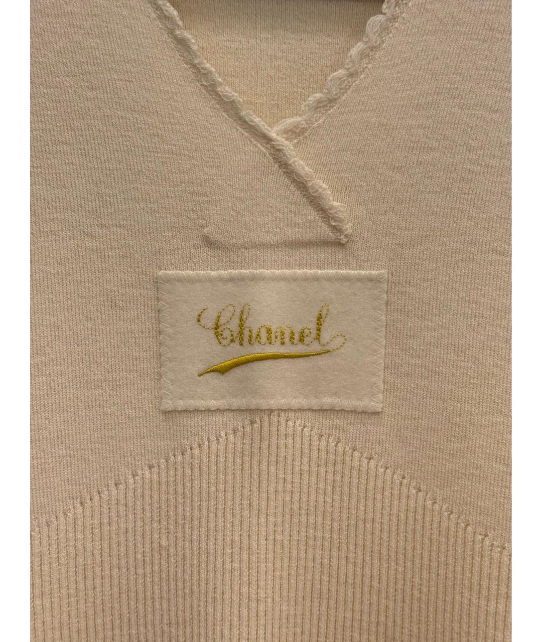 CHANEL Бежевое шерстяное повседневное платье, фото 4