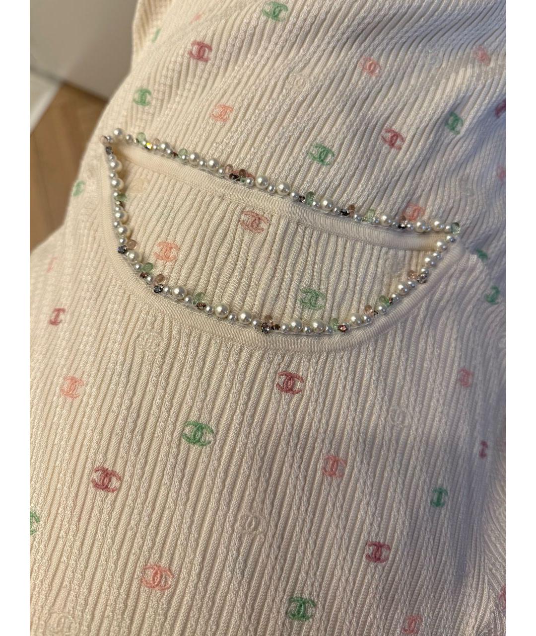 CHANEL Бежевое шелковое повседневное платье, фото 3