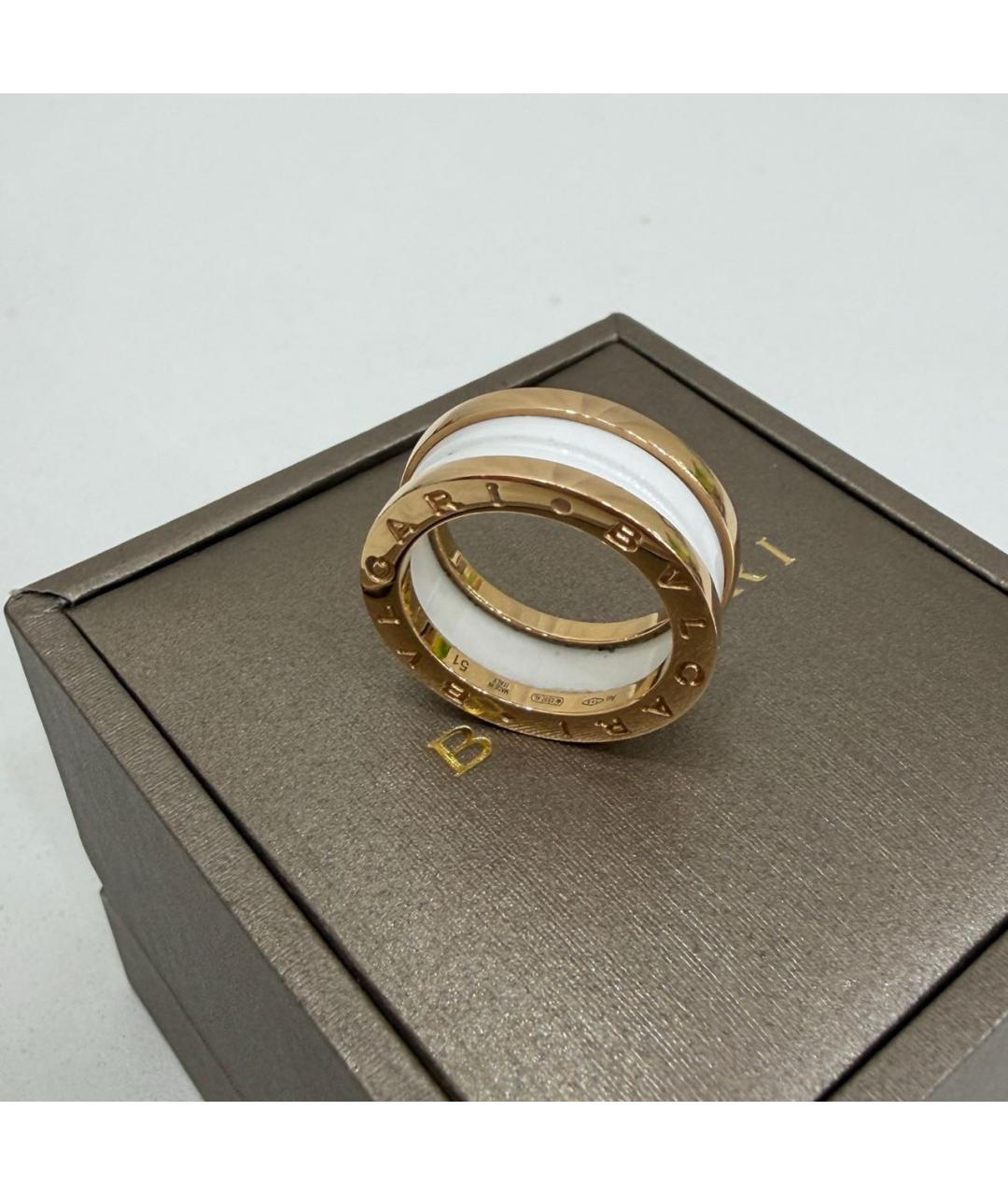 BVLGARI Белое кольцо из розового золота, фото 5