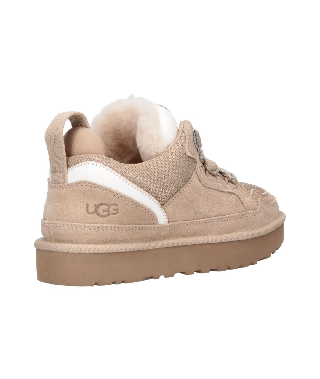 UGG Бежевые замшевые кроссовки, фото 4