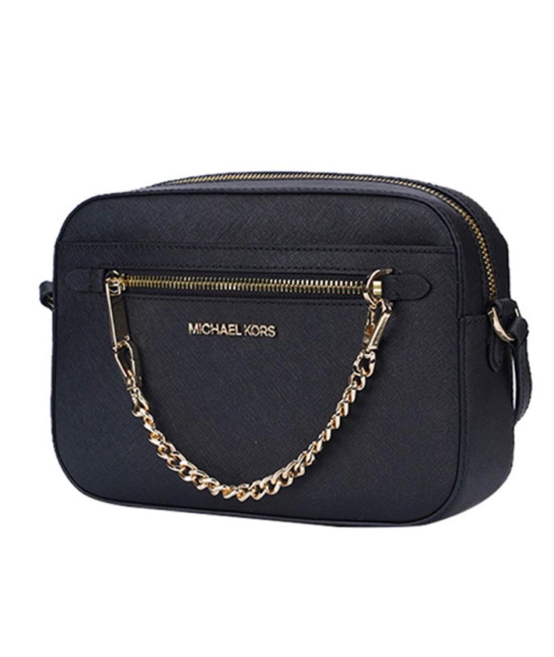 MICHAEL KORS Черная кожаная сумка через плечо, фото 1