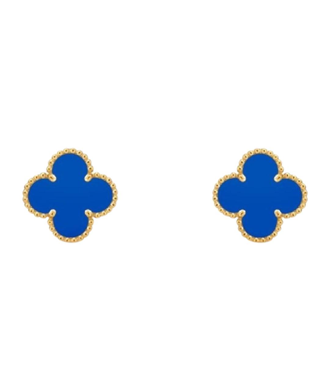 VAN CLEEF & ARPELS Синие серьги из желтого золота, фото 1