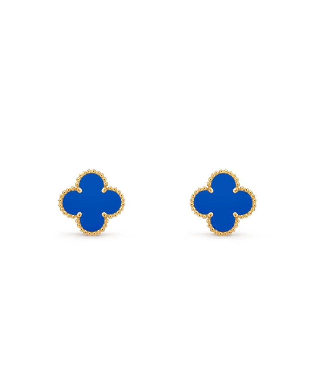 VAN CLEEF & ARPELS Синие серьги из желтого золота, фото 6