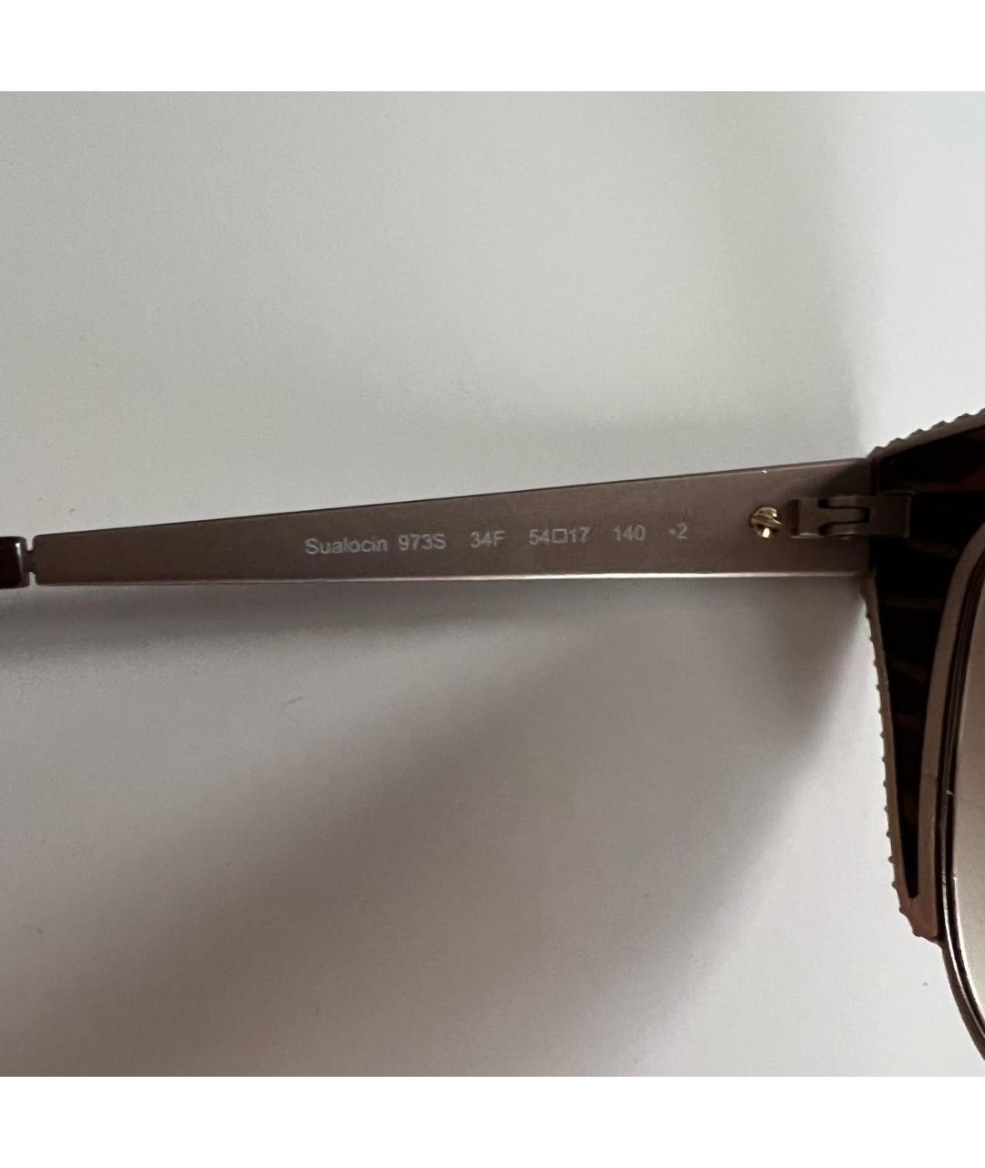 ROBERTO CAVALLI Коричневые металлические солнцезащитные очки, фото 3
