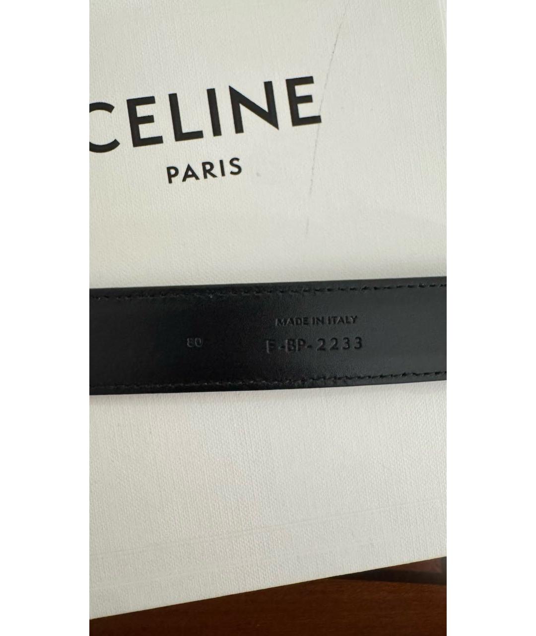 CELINE Черный кожаный ремень, фото 4