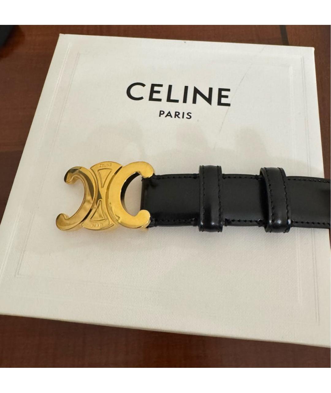 CELINE Черный кожаный ремень, фото 2