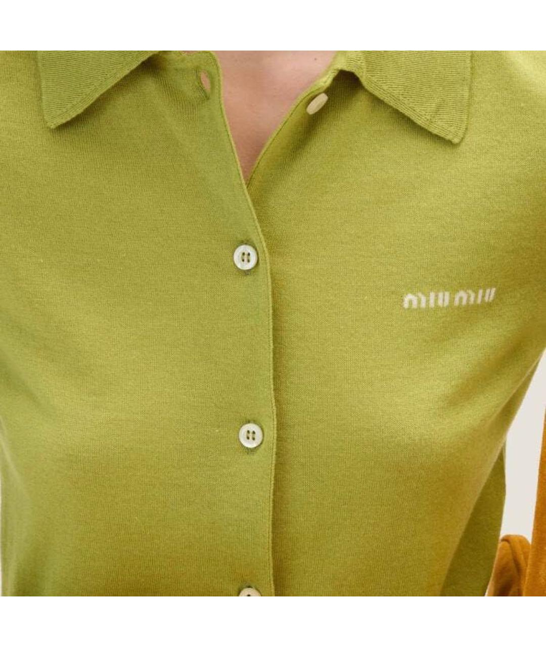 MIU MIU Зеленый кашемировый джемпер / свитер, фото 7