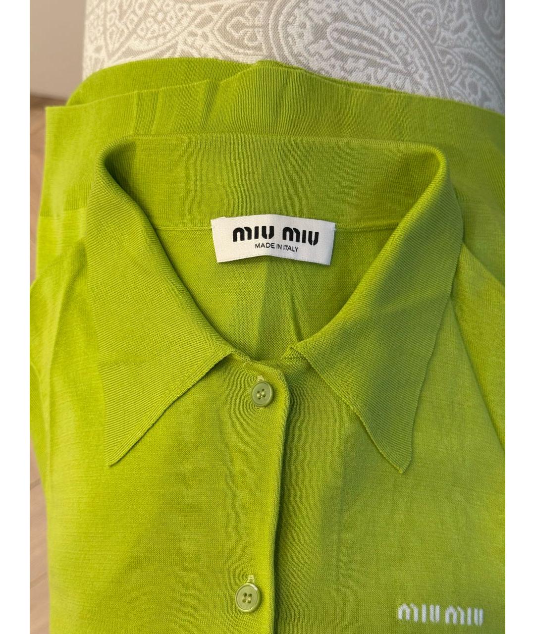 MIU MIU Зеленый кашемировый джемпер / свитер, фото 3