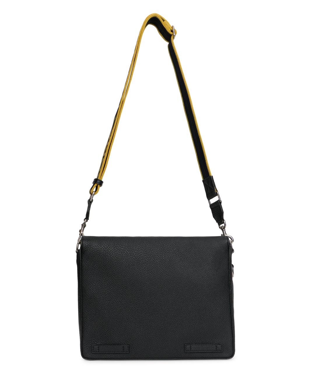 FENDI Черный кожаный портфель, фото 3