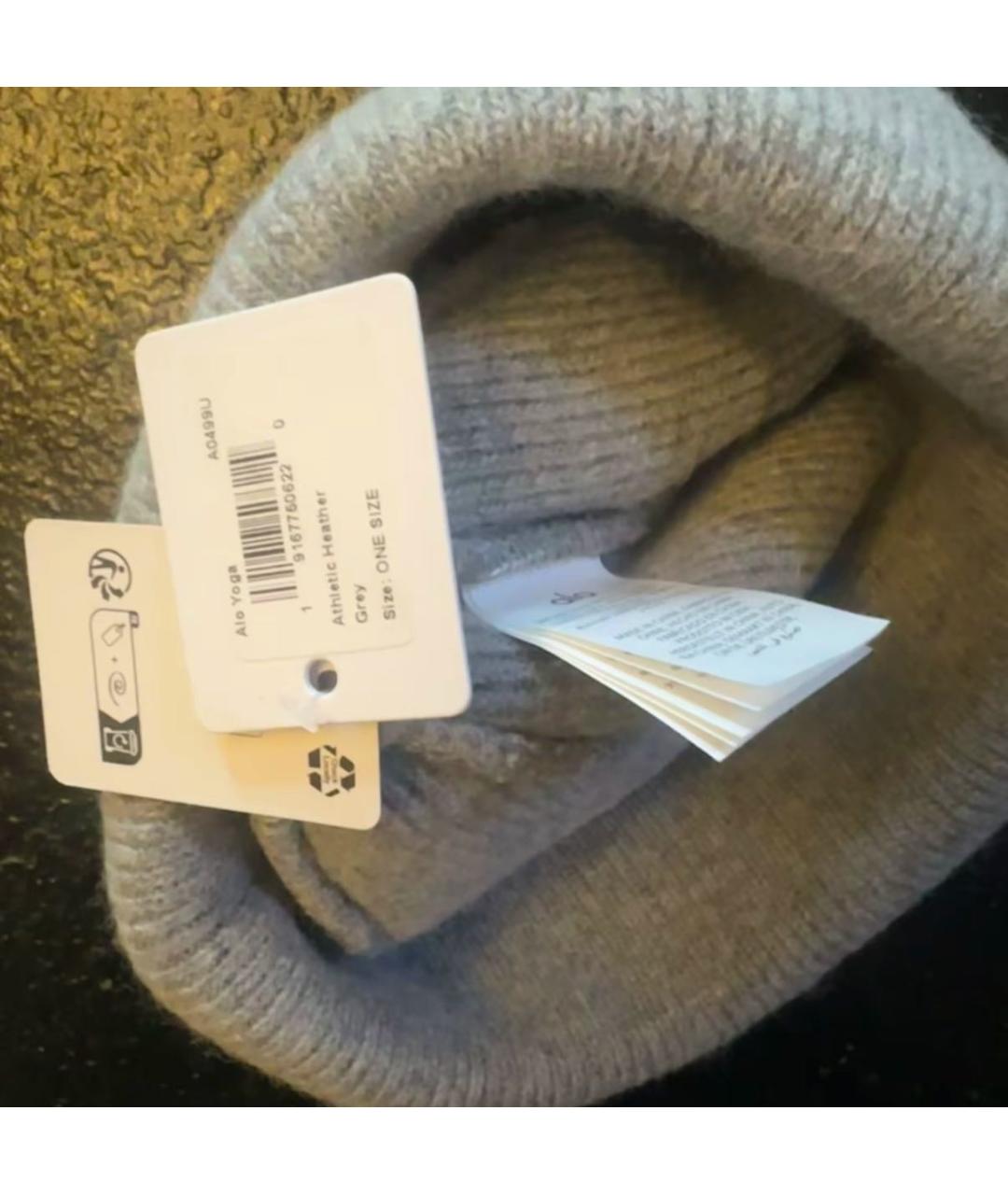 ALO YOGA Серая шапка, фото 3