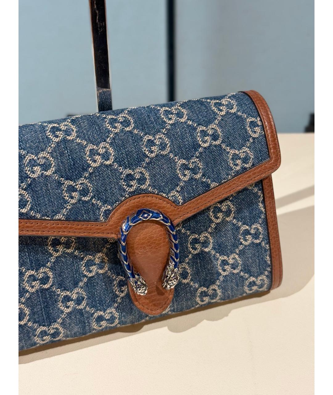 GUCCI Синяя деним сумка через плечо, фото 5