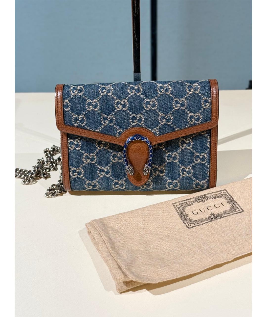 GUCCI Синяя деним сумка через плечо, фото 2