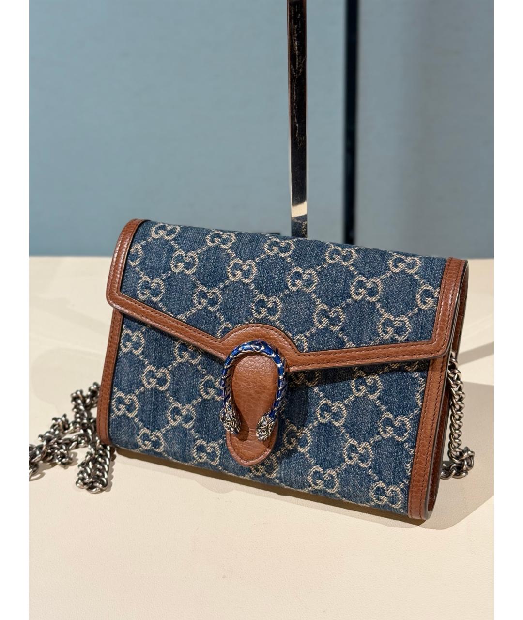 GUCCI Синяя деним сумка через плечо, фото 3