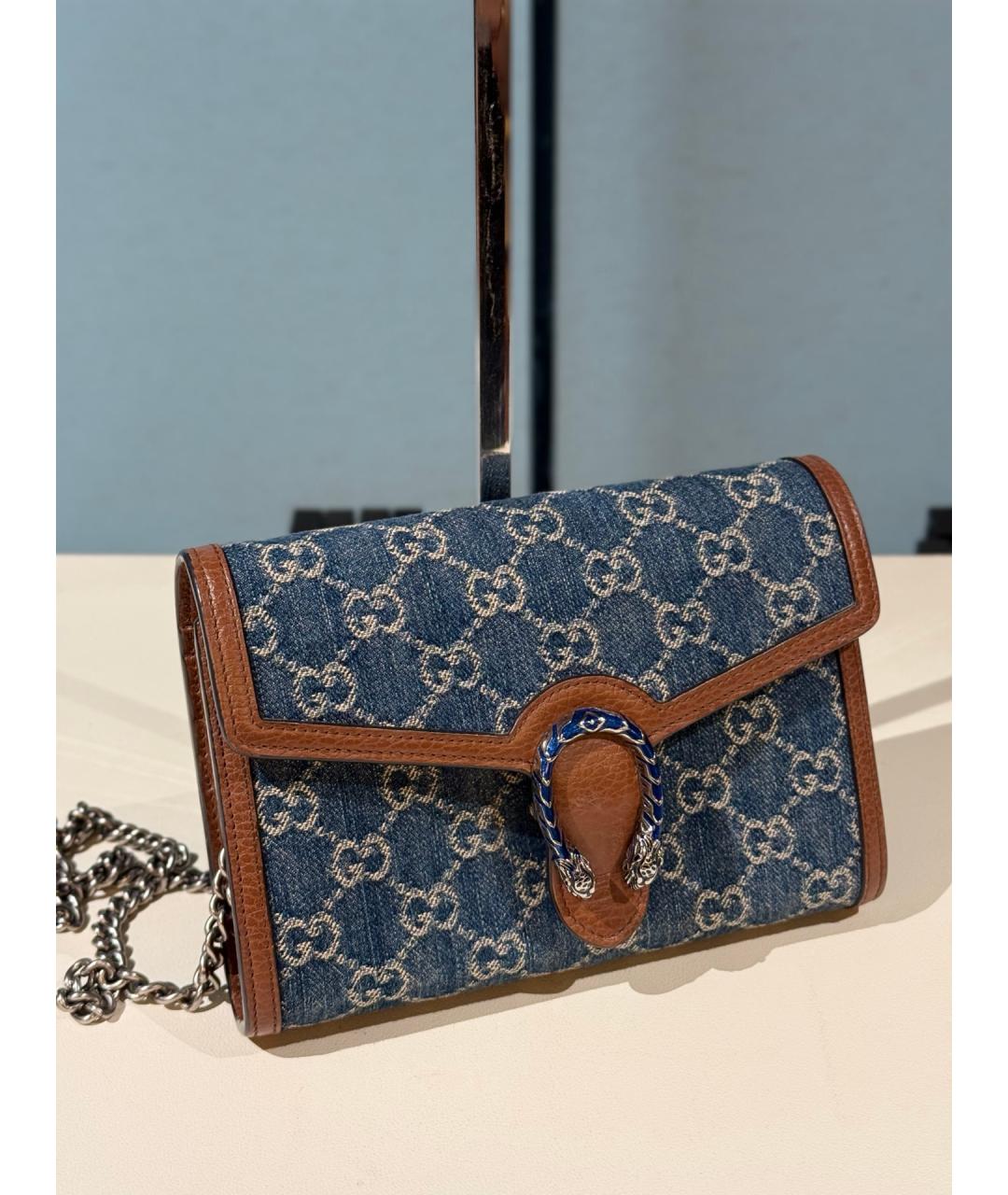GUCCI Синяя деним сумка через плечо, фото 4