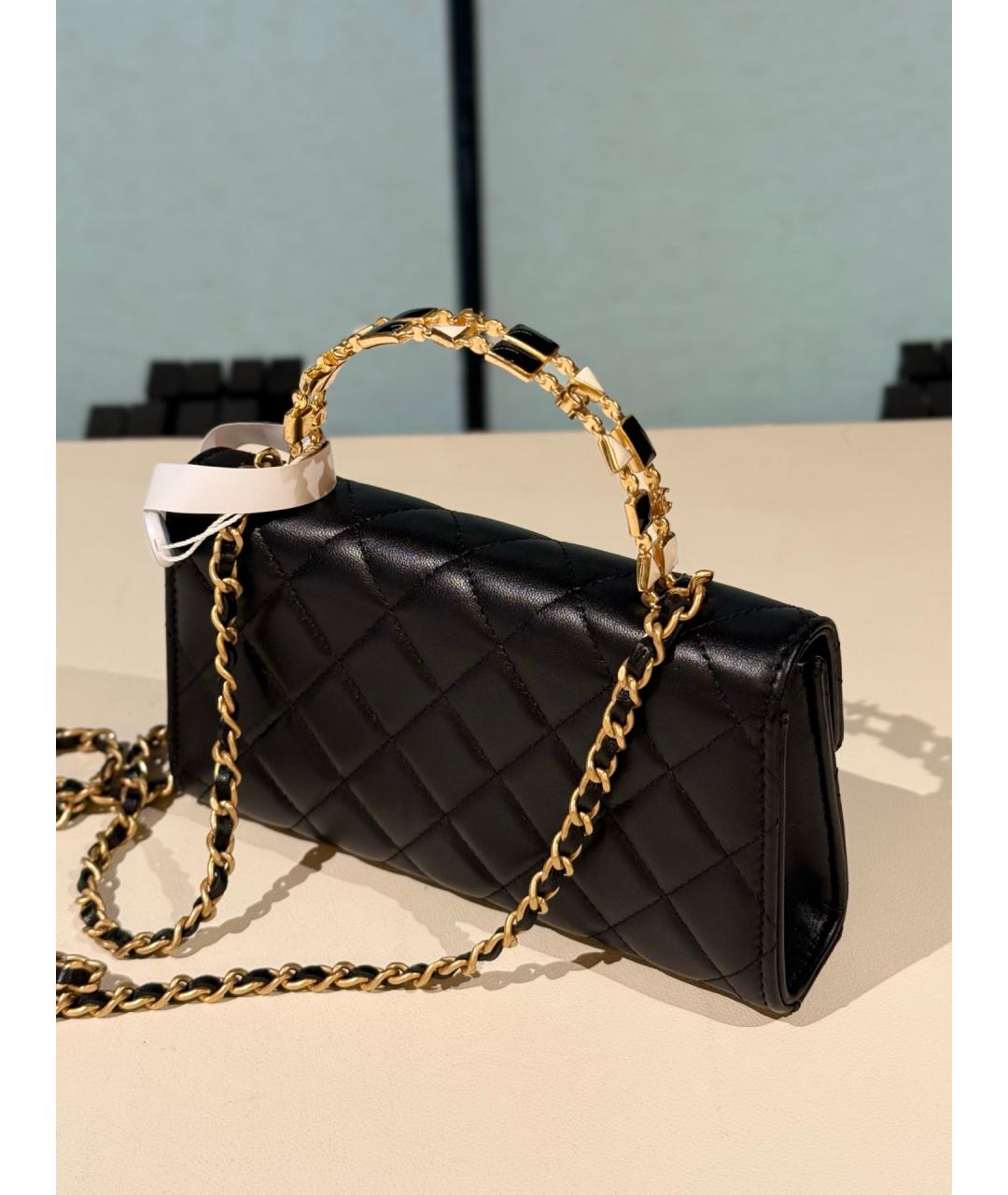 CHANEL Черная кожаная сумка через плечо, фото 6