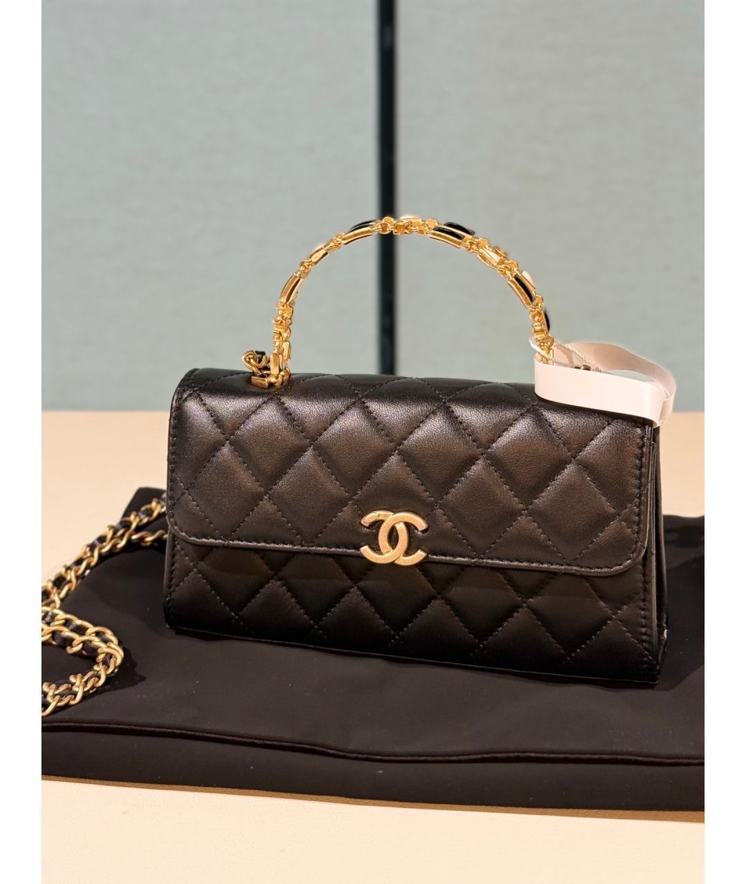 CHANEL Черная кожаная сумка через плечо, фото 10