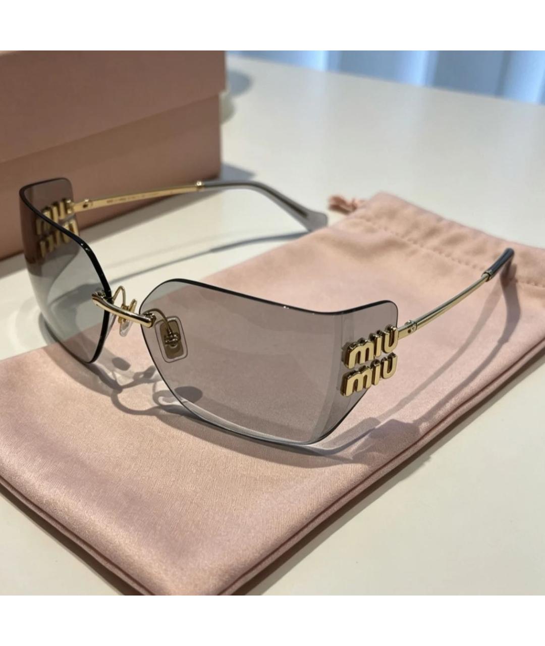 MIU MIU Серые металлические солнцезащитные очки, фото 5