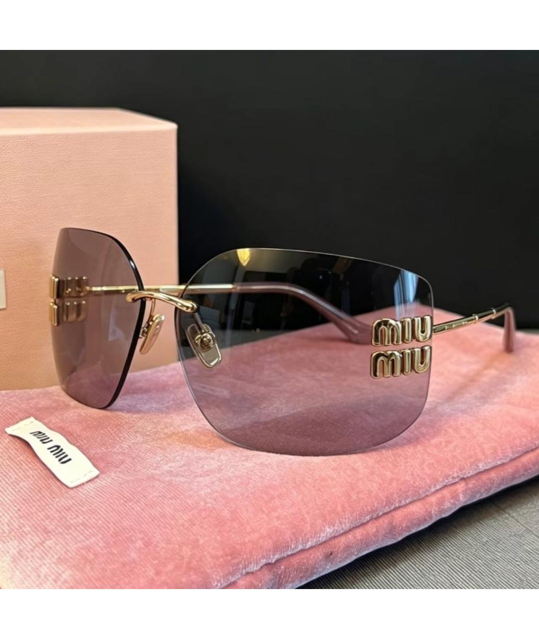 MIU MIU Серые металлические солнцезащитные очки, фото 6