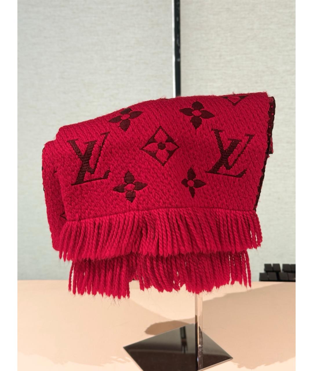 LOUIS VUITTON Красный шерстяной шарф, фото 4