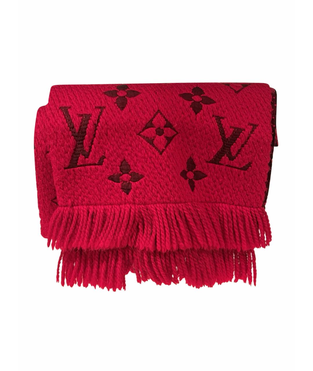 LOUIS VUITTON Красный шерстяной шарф, фото 1