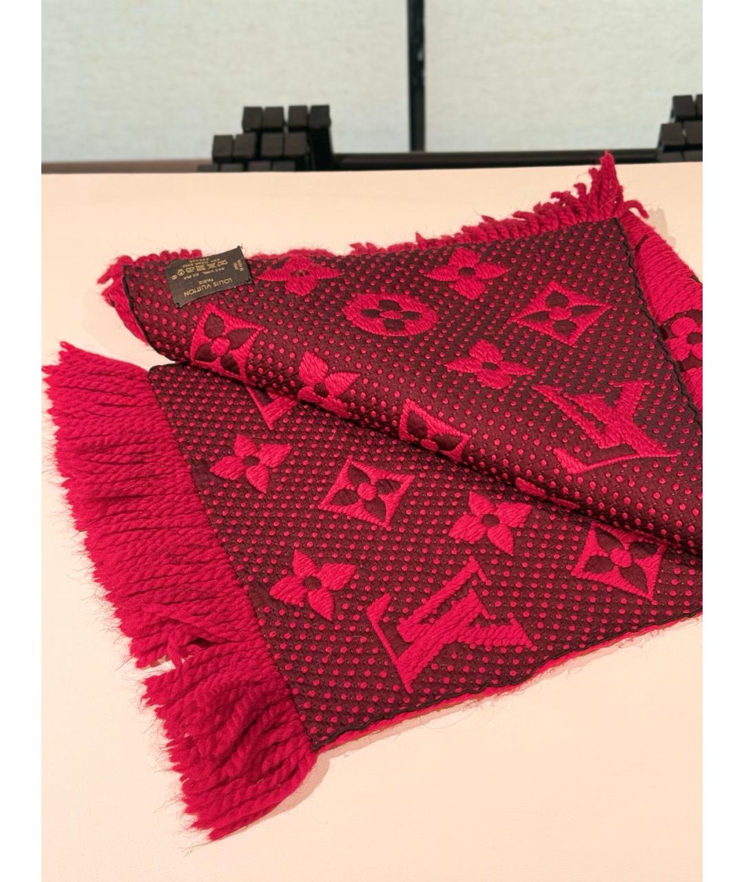 LOUIS VUITTON Красный шерстяной шарф, фото 3