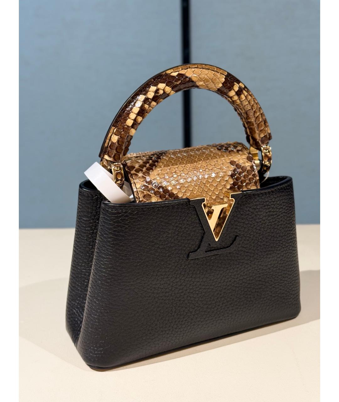 LOUIS VUITTON Черная кожаная сумка тоут, фото 4