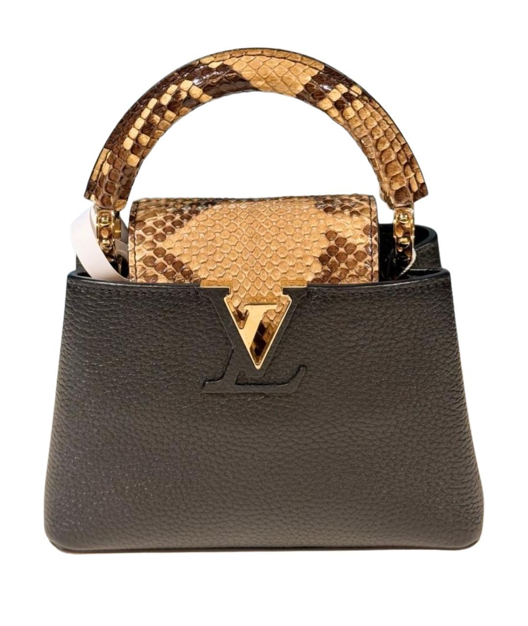 LOUIS VUITTON Черная кожаная сумка тоут, фото 1