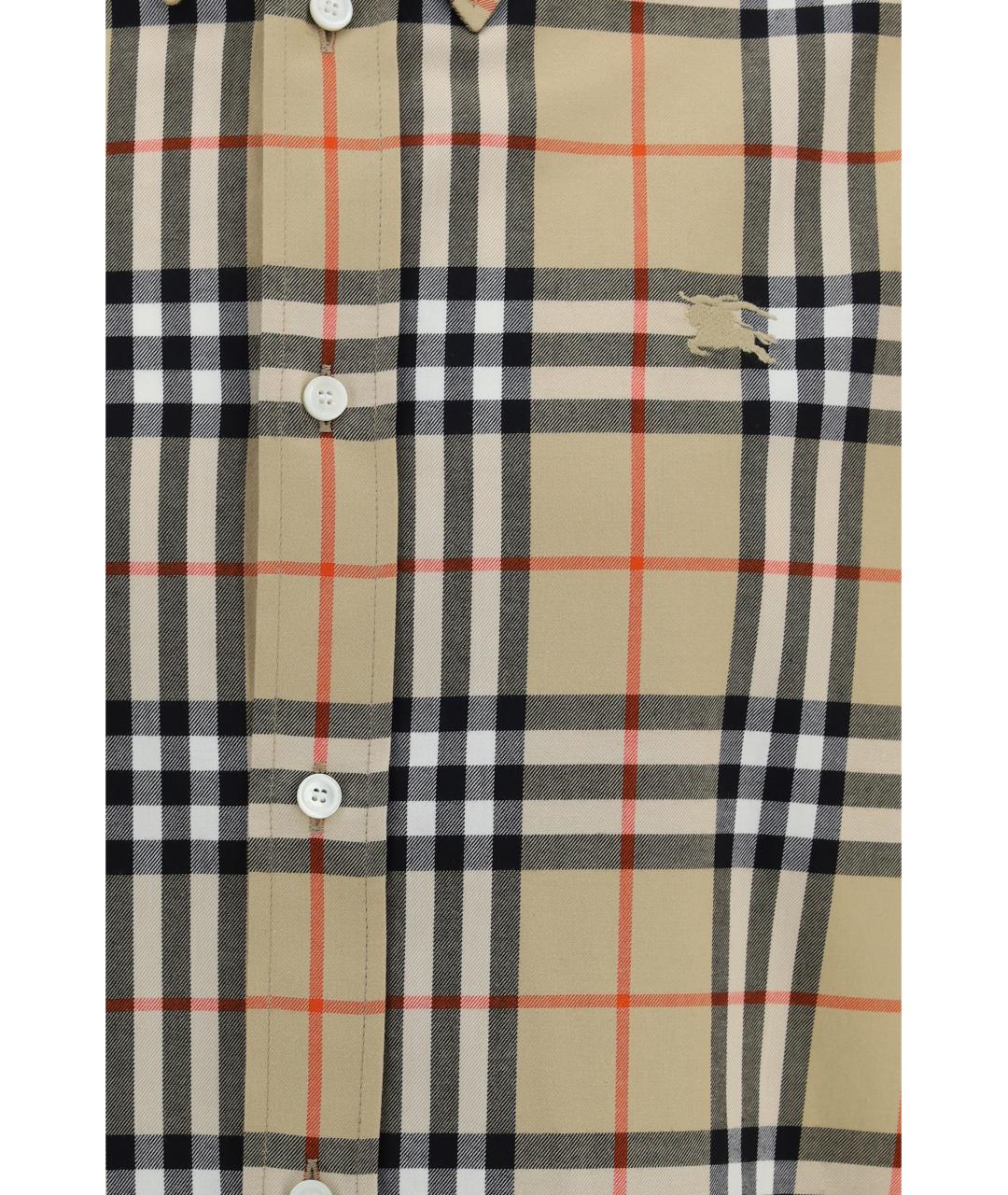 BURBERRY Бежевая хлопковая кэжуал рубашка, фото 3