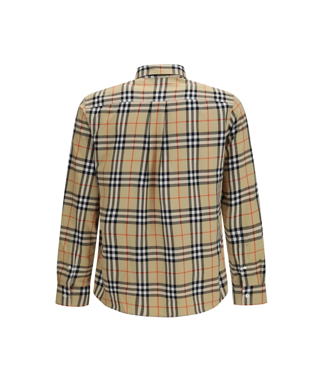 BURBERRY Бежевая хлопковая кэжуал рубашка, фото 2