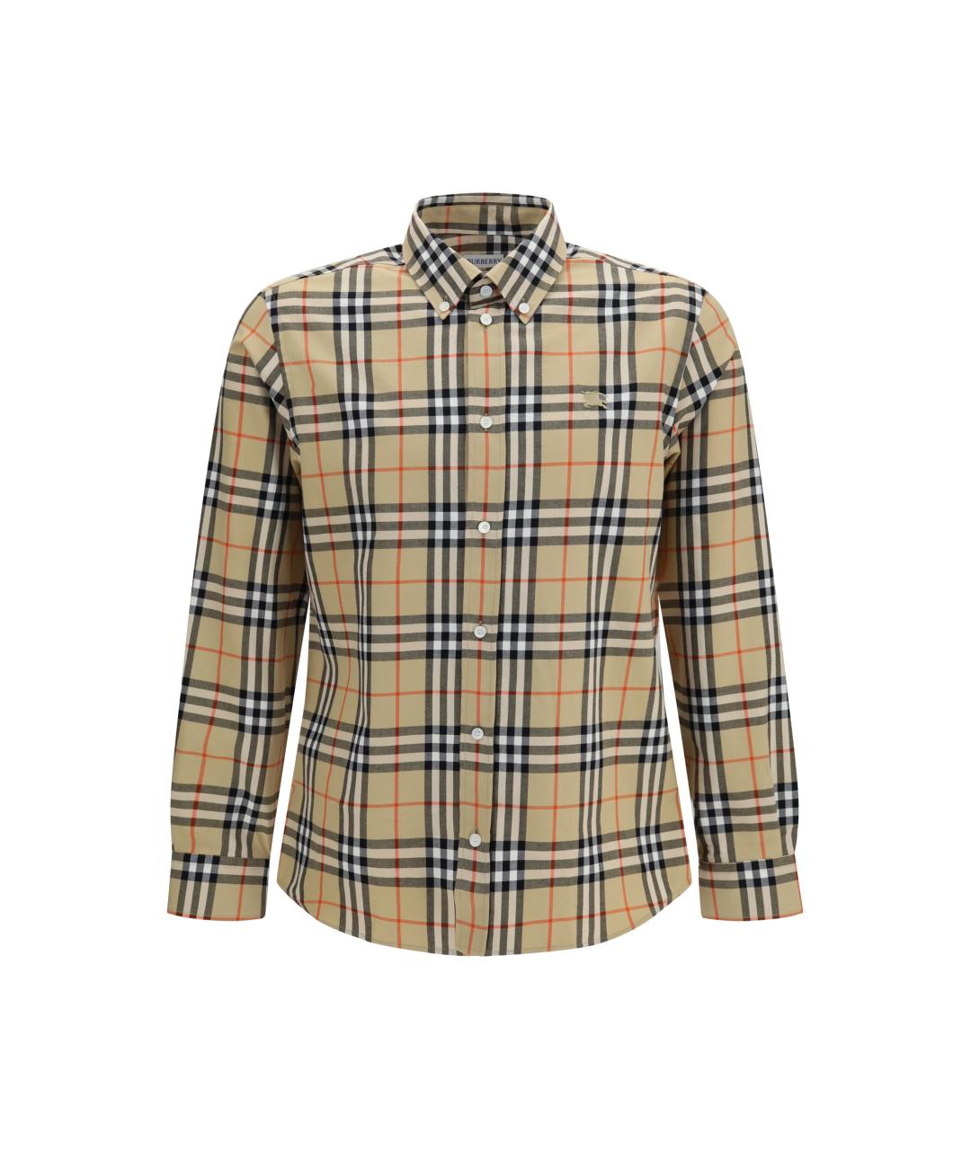 BURBERRY Бежевая хлопковая кэжуал рубашка, фото 1