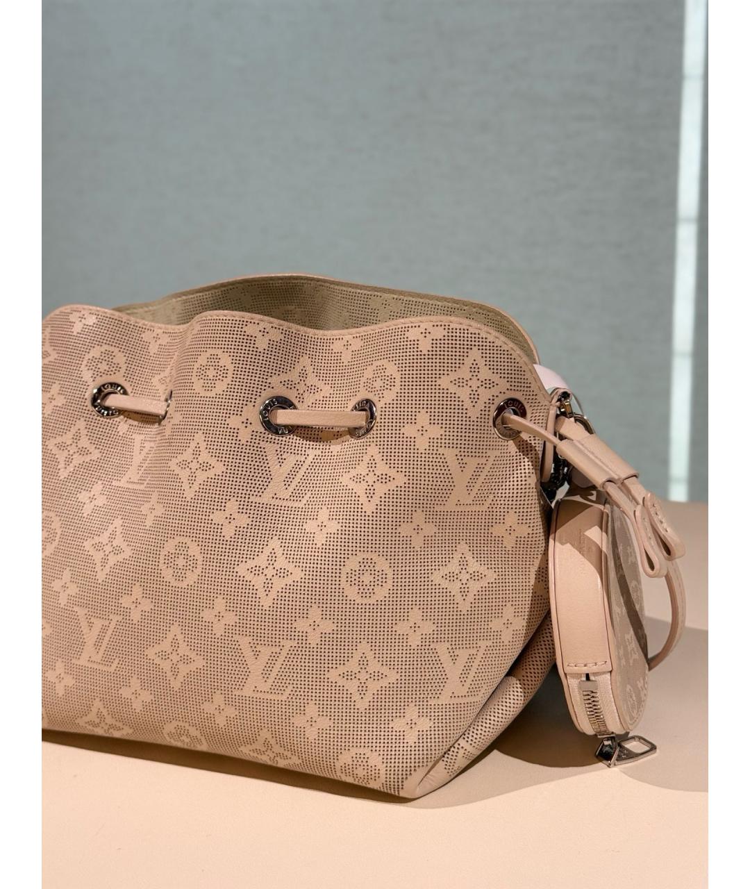LOUIS VUITTON Бежевая кожаная сумка тоут, фото 5