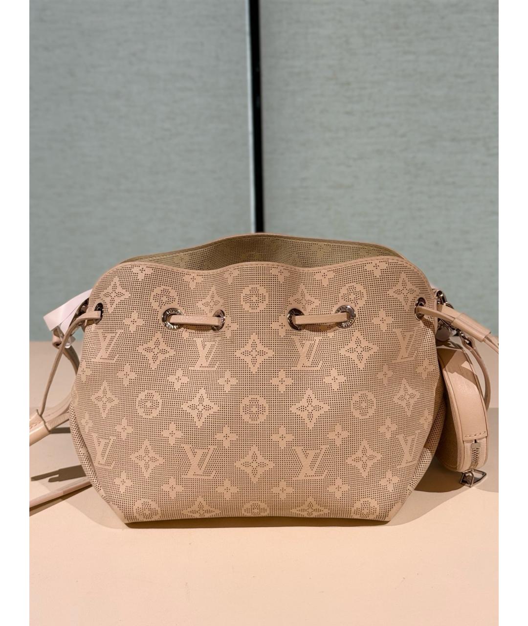 LOUIS VUITTON Бежевая кожаная сумка тоут, фото 4